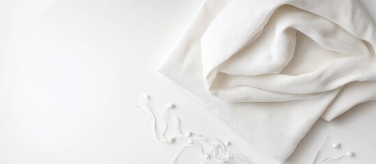 Canvas Print - white fabric with soft folds on a light background with copy space for text or branding design eleme