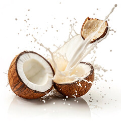 Canvas Print - coconut and milk splash