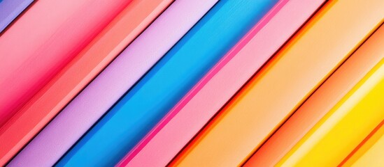 Wall Mural - Colorful abstract background with diagonal stripes in pastel shades of pink, blue, and orange with ample copy space.