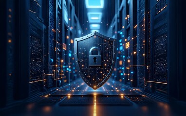 Wall Mural - digital background, protect internet data. cybersecurity background. cyber background. digital attac