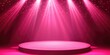 © NFTNexus - Pink illuminated stage with dramatic lighting and circular platform Copy Space