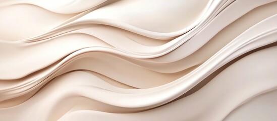 Wall Mural - elegant beige abstract waves texture pattern with smooth curves and ample copy space for text.