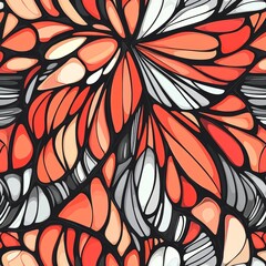 Wall Mural - Seamless pattern of beautiful butterfly wings. A gorgeous backdrop with exotic insects.