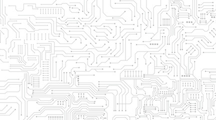 Wall Mural - technology black circuit diagram concept. vector abstract technology on white background. high-tech 