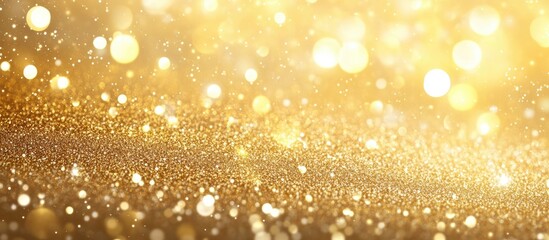 Wall Mural - golden glitter background with bokeh effect suitable for festive themes and copy space for design el