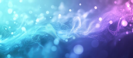 Wall Mural - abstract colorful background with swirling lights and bokeh effect in blue and purple tones featurin