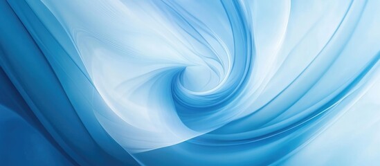 Poster - Swirling blue abstract background with soft fabric texture creating a sense of motion and depth with ample Copy Space for text placement.