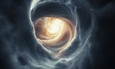 Wall Mural - A swirling cosmic formation resembling a galaxy, illuminated by a bright center, evoking a sense of wonder about the universe and its mysteries.