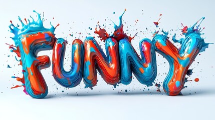 Wall Mural - Funny Colorful Paint Splatter Word Art