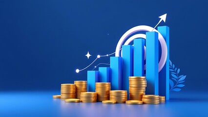 Wall Mural - success money target finance business growth financial graph profit chart concept on goal strategy 3