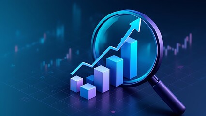 Wall Mural - growth strategy business graph analysis concept on finance chart data diagram 3d background of digit