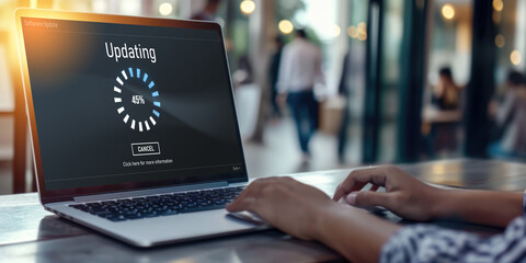 Software update on computer for brisk version of device software upgrade