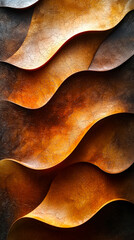 Leinwandbilder - Textured layers of warm orange and brown create an abstract design in contemporary art