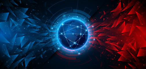 Aufkleber - Global connection network background. World map. High-speed internet technology concept or fast wireless data transmission. modern internet network connection technology background	