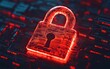 © Chopang.studio - A glowing red digital padlock symbolizes cybersecurity, data protection, and privacy in a tech-oriented environment.