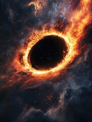 Wall Mural - Black hole in sky