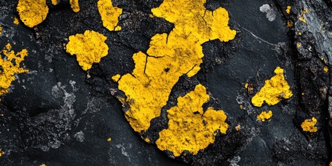 Wall Mural - Yellow substance on rock