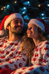 Canvas Print - Couple sitting on couch