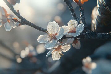 Canvas Print - Flower on Tree Branch,