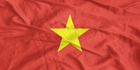 Wall Mural - Vietnam Flag Waving Close Up