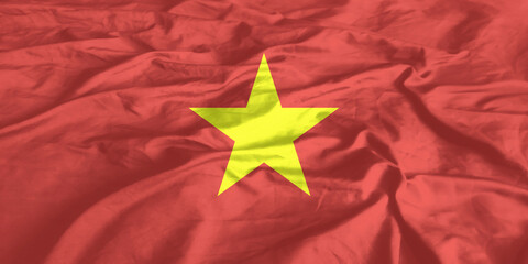 Wall Mural - Vietnam Flag Waving Close Up