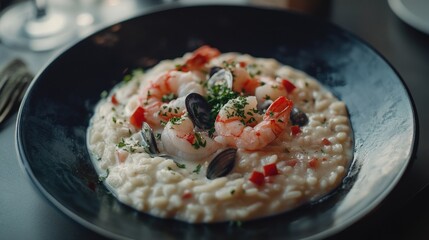 Wall Mural - Risotto with Shrimp and Vegetables