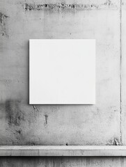 Aufkleber - Empty white canvas on concrete wall with ample copy space for creative designs and text placement for various projects. Generative AI