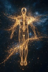 Wall Mural - Man in Space with Glowing Body