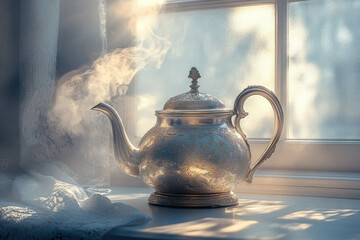 Wall Mural - Silver Teapot