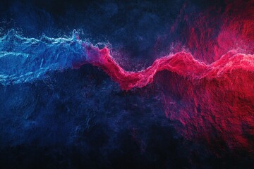 Wall Mural - red and blue ocean waves