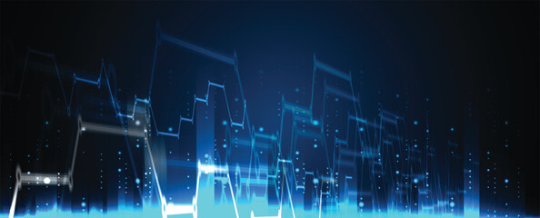 Aufkleber - Technology and innovation abstract concept on blue background