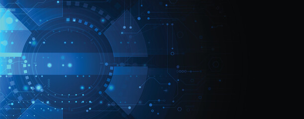 Aufkleber - Technology and innovation abstract concept on blue background