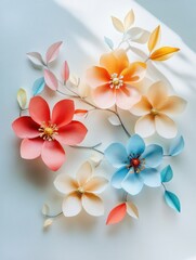 Wall Mural - Paper Flowers on Table