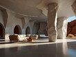 © Apple Stock 963 - modern white smooth stone cave furniture