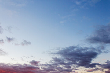 Wall Mural - clouds on the sky at twilight. heavy air pressure. beautiful nature background in colorful light at 