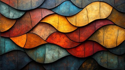 Sticker - Abstract Colorful Wave Pattern: A Digital Art Piece