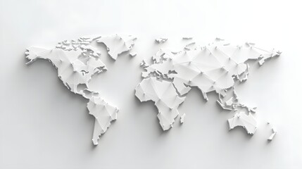Abstract World Map Polygonal Design White Background