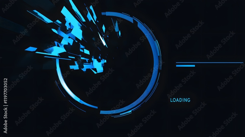 Abstract Blue Digital Loading Screen Design Stock Illustration | Adobe ...