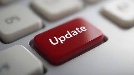 Red Update Button On A Keyboard Background