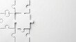 © Sumrit - White Puzzle Pieces Forming a Vertical Line with Ample Copy Space for Ideas and Solutions
