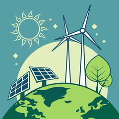 clean energy-themed vector with glowing effects