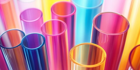 Sticker - A vibrant and colorful collection of polymethyl methacrylate tubes, showcasing a diverse array of captivating colors perfect for various artistic and visual projects and applications