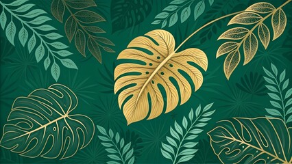 Wall Mural - background with leaves