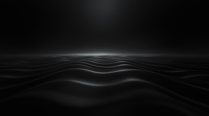 Wall Mural - a black and white image of a dark ocean with waves