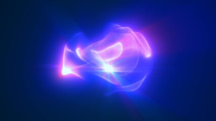Wall Mural - glowing purple particles creating a floating sphere shape with intense light at its core, set agains