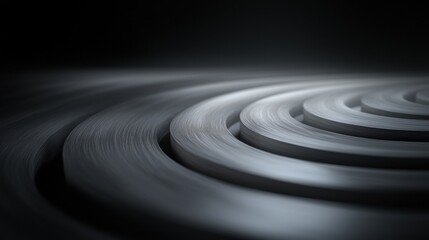 Wall Mural - a black and white photo of a spiral with a dark background