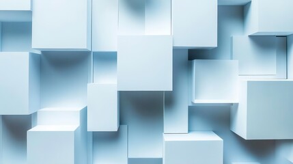 Leinwandbilder - Abstract light blue cube pattern background.