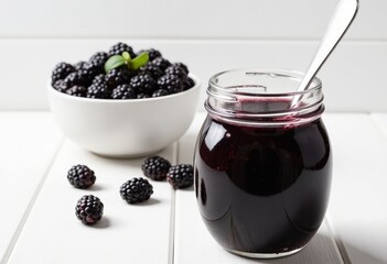 Wall Mural - blackberry and yogurt