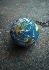 Wall Mural - Hands holding a chalk-drawn globe, representing global harmony, environmental peace, and Earth Day unity