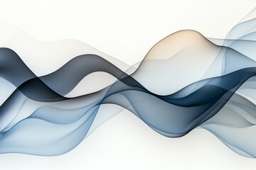 Poster - A minimalist depiction of a single wave in a clean, geometric style, with soft blue gradients against a white background